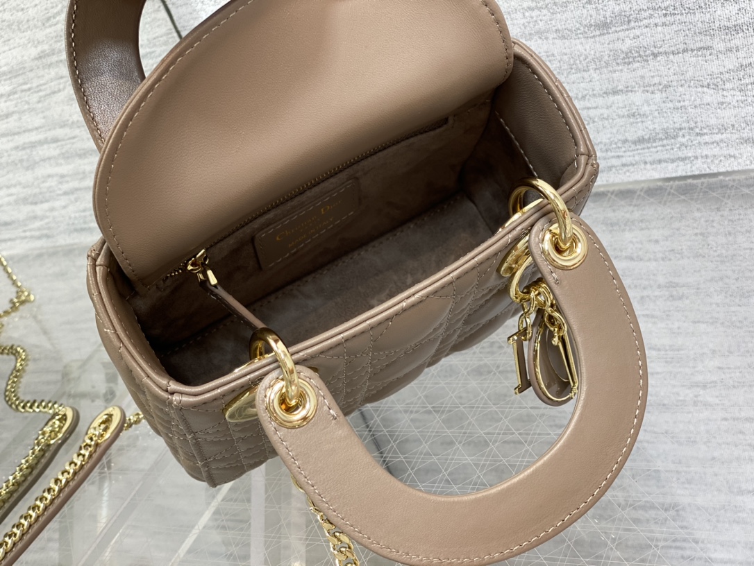 Mini Lady Dior Bag Khaki Cannage Lambskin